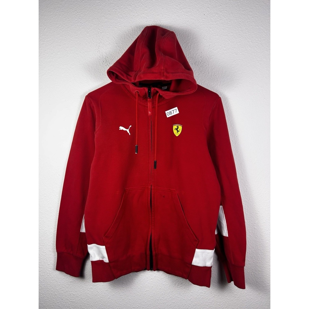 Puma Ferrari Scuderia F1 Race Hoodie Mens Small Red Full Zip